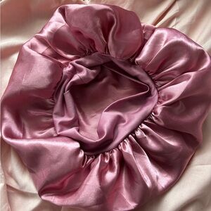 Satin Pink Hair Bonnet